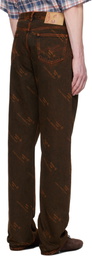 Martine Rose Brown & Orange Relaxed Fit Jeans