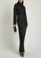 Rohe Tuxedo-style Silk Midi Dress Black