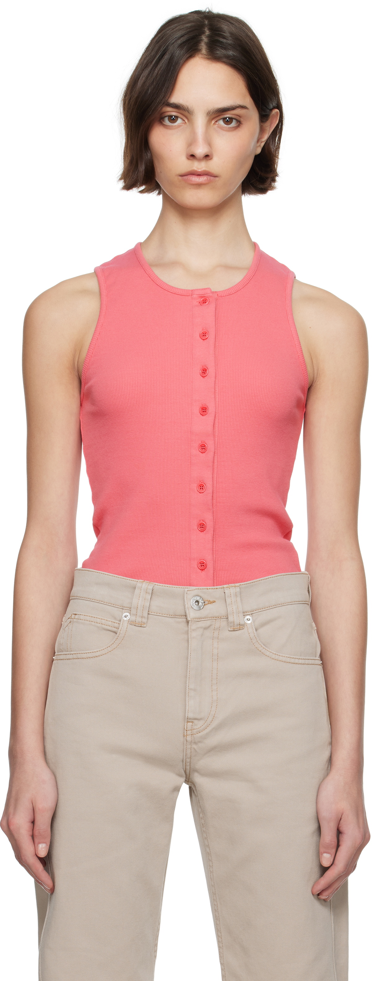 JW Anderson Pink Buttoned Tank Top