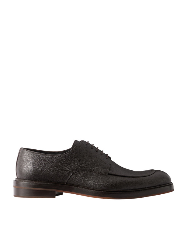 Photo: Manolo Blahnik - Newbury Full-Grained Leather Derby Shoes - Brown