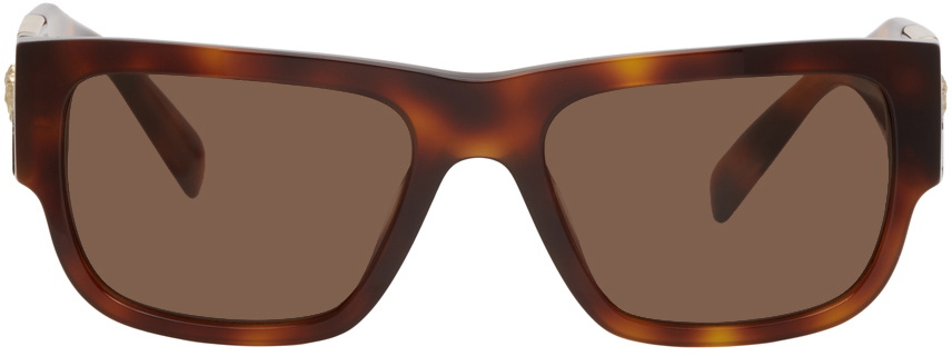 Versace Tortoiseshell Medusa Stud Sunglasses Versace