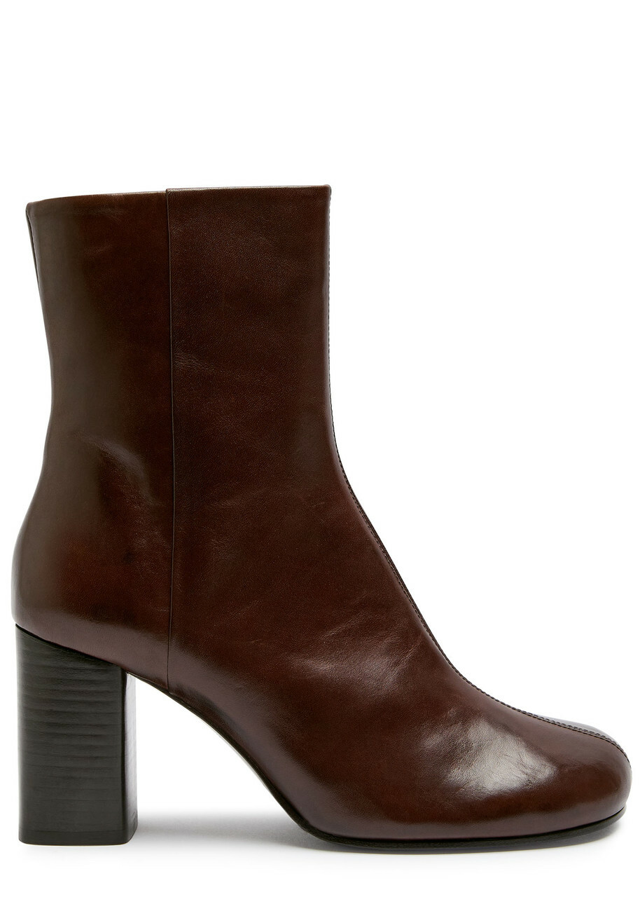 Lemaire Anatomic 80 Leather Boots Burgundy