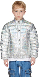 Balmain Kids Silver Press-Stud Down Jacket