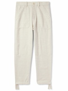 Brunello Cucinelli - Straight-Leg Herringbone Linen, Silk, Wool and Cotton-Blend Trousers - White