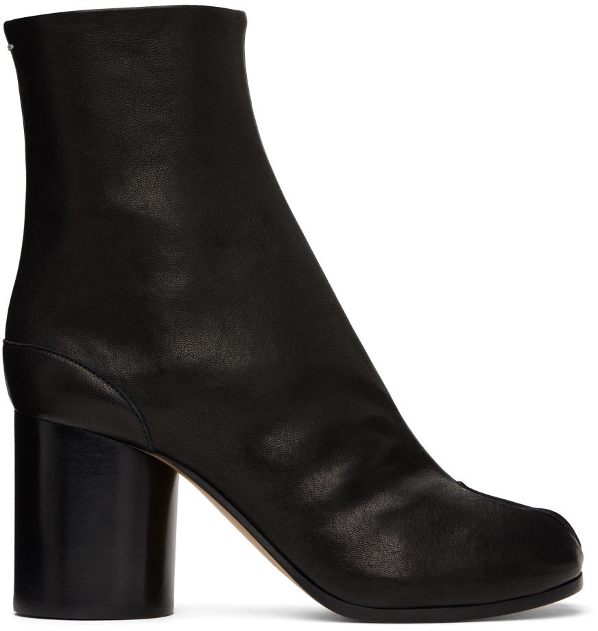 Maison Margiela Black Leather Tabi Boots Maison Margiela