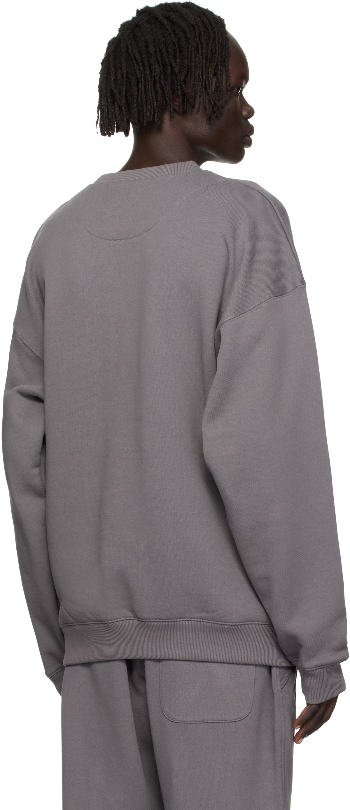 Y-3 Gray Graphic Crew Sweatshirt