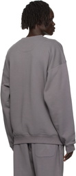 Y-3 Gray Graphic Crew Sweatshirt