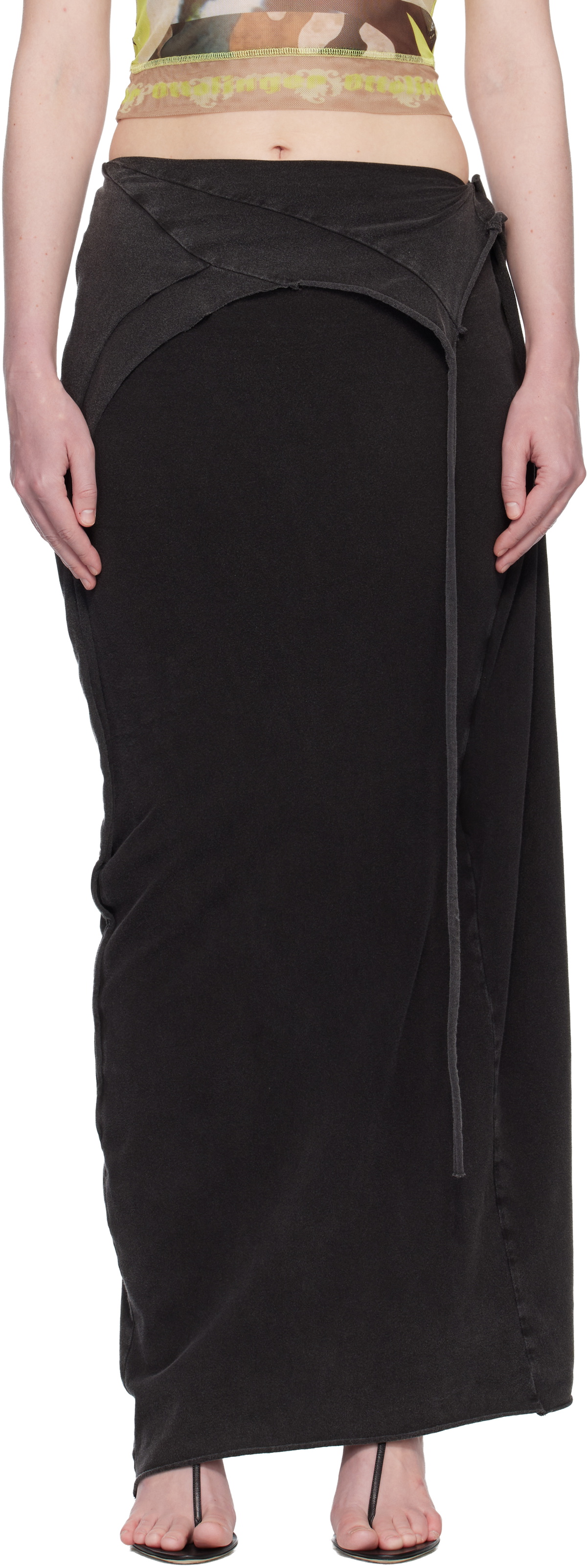 Ottolinger Black Slitted Maxi Skirt