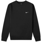 Nike Men's Solo Swoosh Fleece Crew Sweat in Black/White
