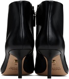 Max Mara Black Leather Zip Ankle Boots