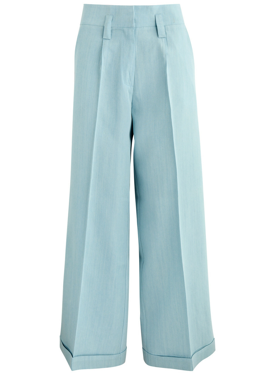 Lug Von Siga Maria Wide-leg Woven Trousers Light Blue