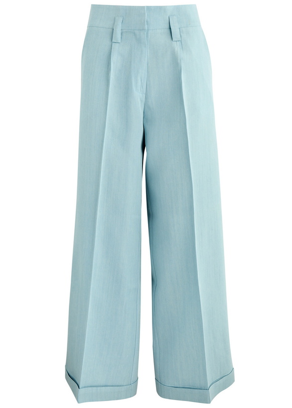 Photo: Lug Von Siga Maria Wide-leg Woven Trousers Light Blue