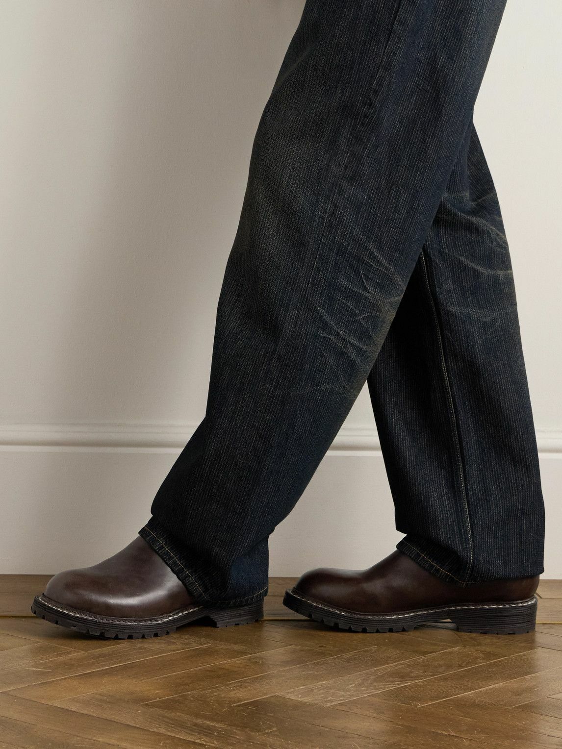 Visvim - Gornergrat Mid-Folk Leather Chelsea Boots - Brown Visvim