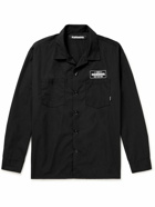 Neighborhood - Logo-Print Canvas Shirt - Black