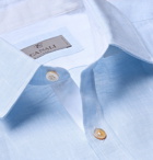 Canali - Slim-Fit Slub Linen Shirt - Sky blue