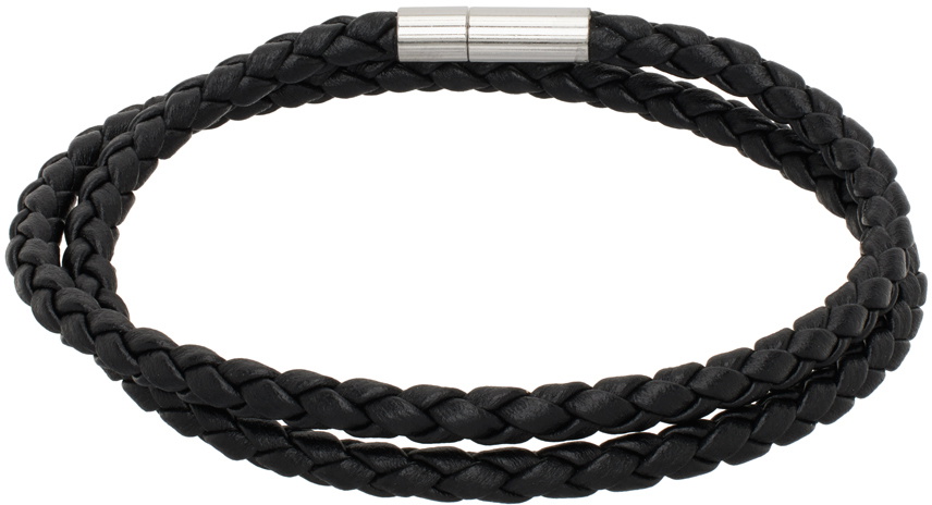 Hugo Black Leather Bracelet Hugo Boss