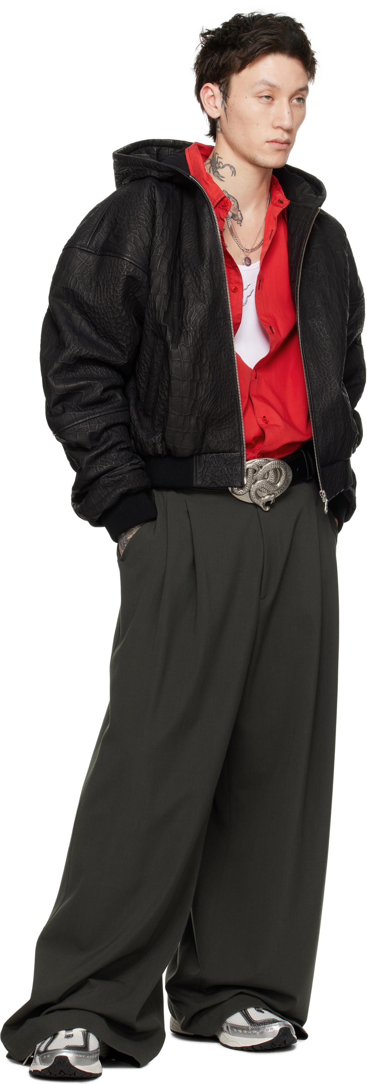 LU'U DAN Khaki Jumbo Wide Leg Trousers