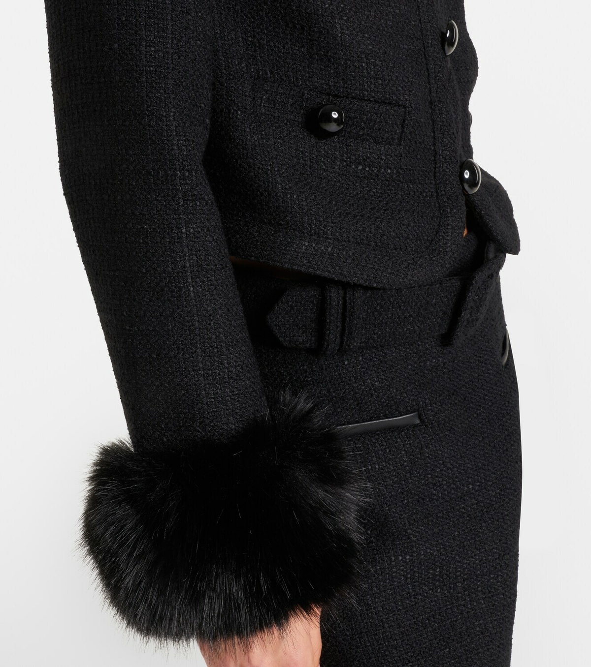 Self-Portrait Belted tweed miniskirt