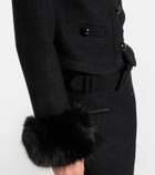 Self-Portrait Belted tweed miniskirt