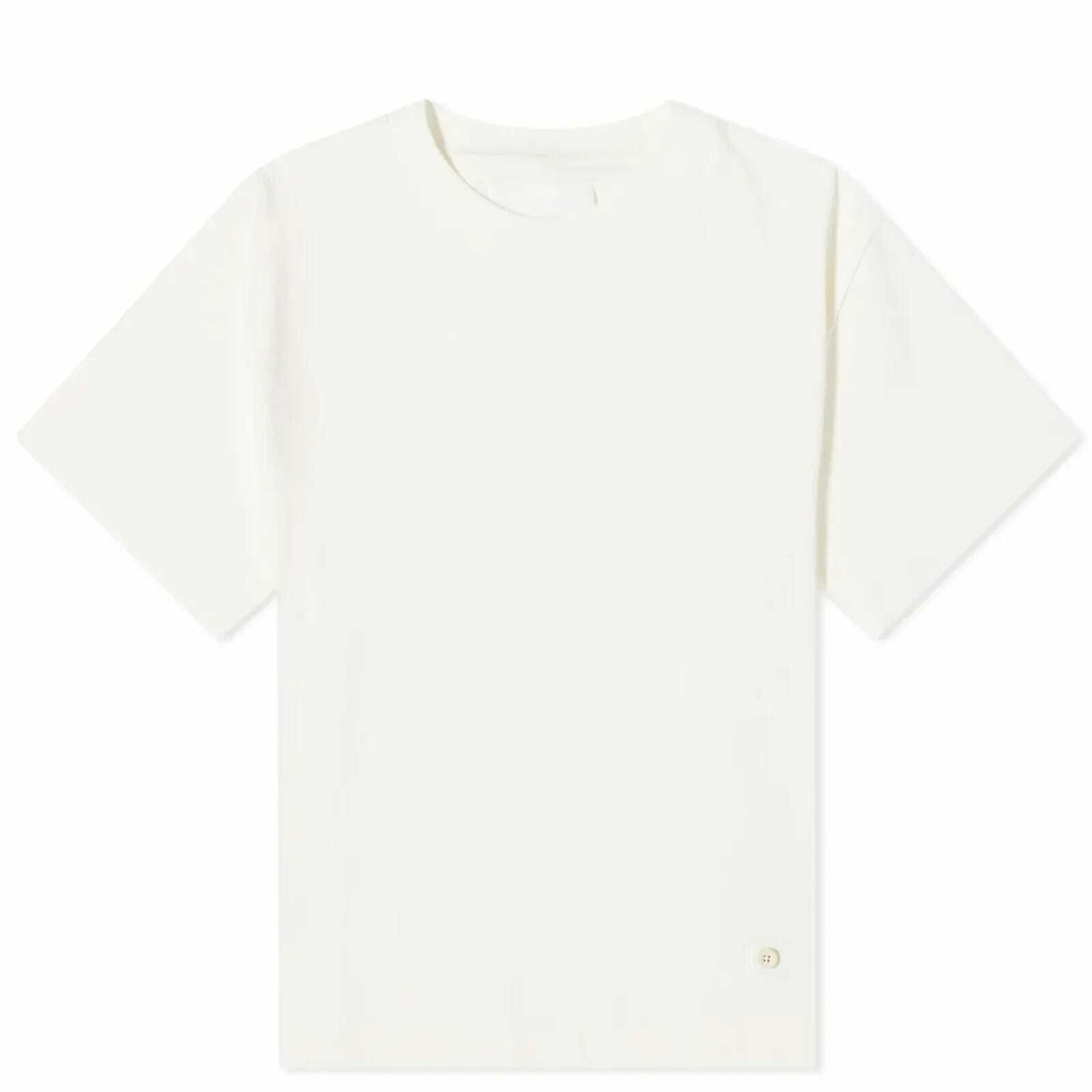 Jil Sander Men's Beaded Detail T-Shirt in Natural Jil Sander