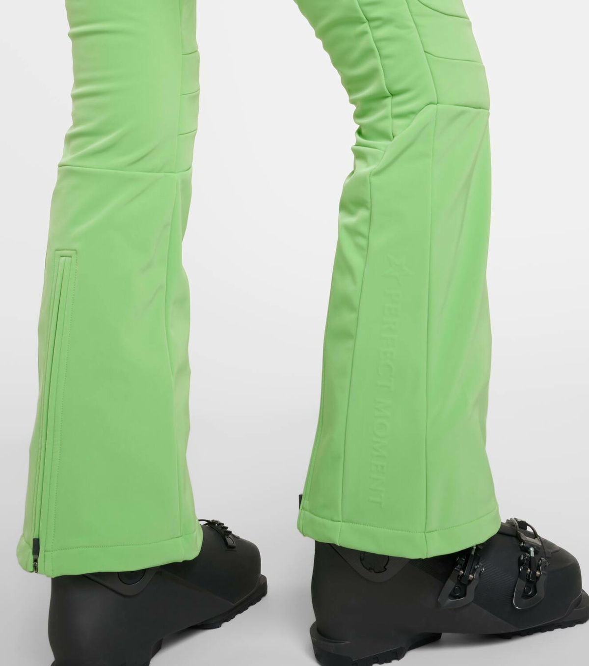 Green Aurora corduroy high-waist flared ski trousers, Perfect Moment