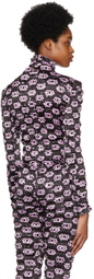 Amy Crookes Black Shirred Turtleneck