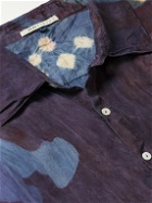 11.11/eleven eleven - Bandhani-Dyed and Painted Silk Shirt - Blue