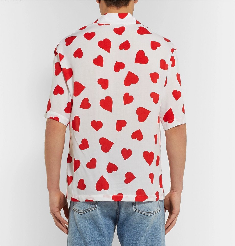美品 Sandro サンドロ シルク100% タトゥー 総柄シャツ Sandro - Printed Woven Shirt - White Sandro