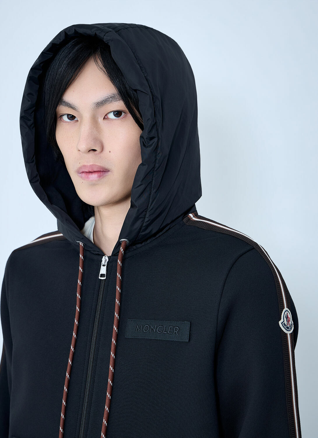 Moncler Zip-Up Hoodie with Logo Detail