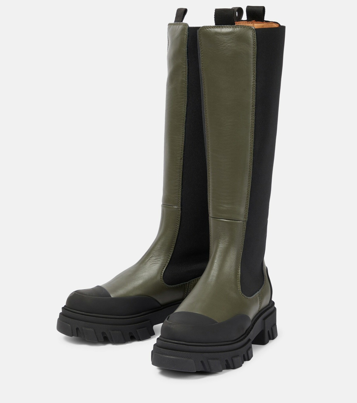 Ganni - Leather knee-high boots GANNI