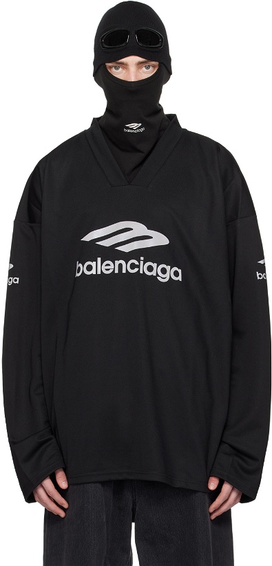 Photo: Balenciaga Black 3B Sports Icon Ski Long Sleeve T-Shirt