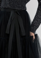 Erdem Bow-embellished Tulle Midi Skirt Black