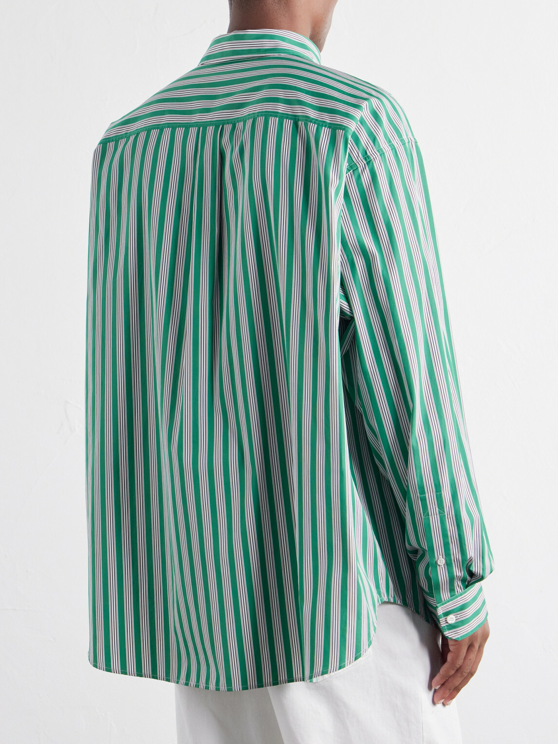 LOEWE - Striped Cotton-Poplin Shirt - Green