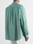 LOEWE - Striped Cotton-Poplin Shirt - Green