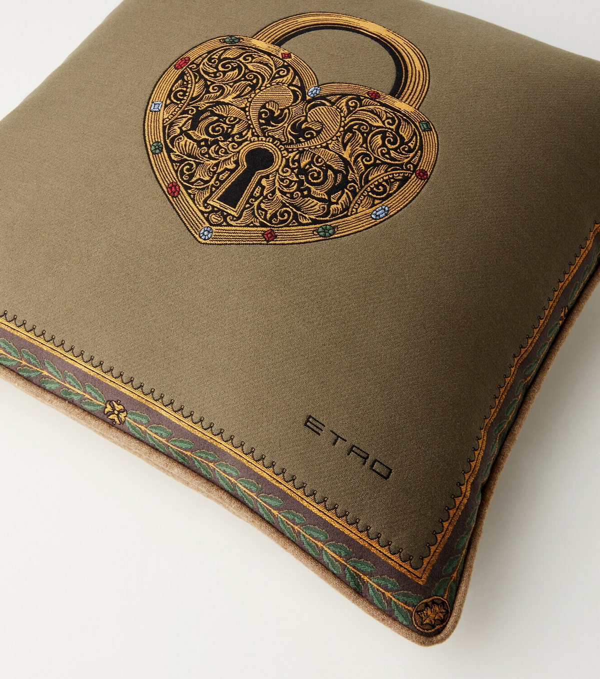 Etro Herald embroidered cotton-blend cushion
