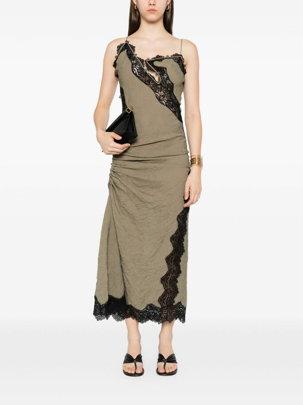 Christopher Esber Crimped Lace Slip Dress Christopher Esber