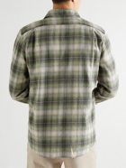 Hartford - Paul Cutaway-Collar Checked Cotton-Flannel Shirt - Green