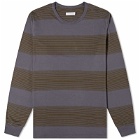 Pop Trading Company Men's Long Sleeve Bold Stripe T-Shirt in Charcoal/Delicioso