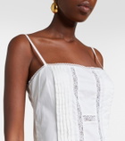 Staud Corinna embroidered cotton voile midi dress