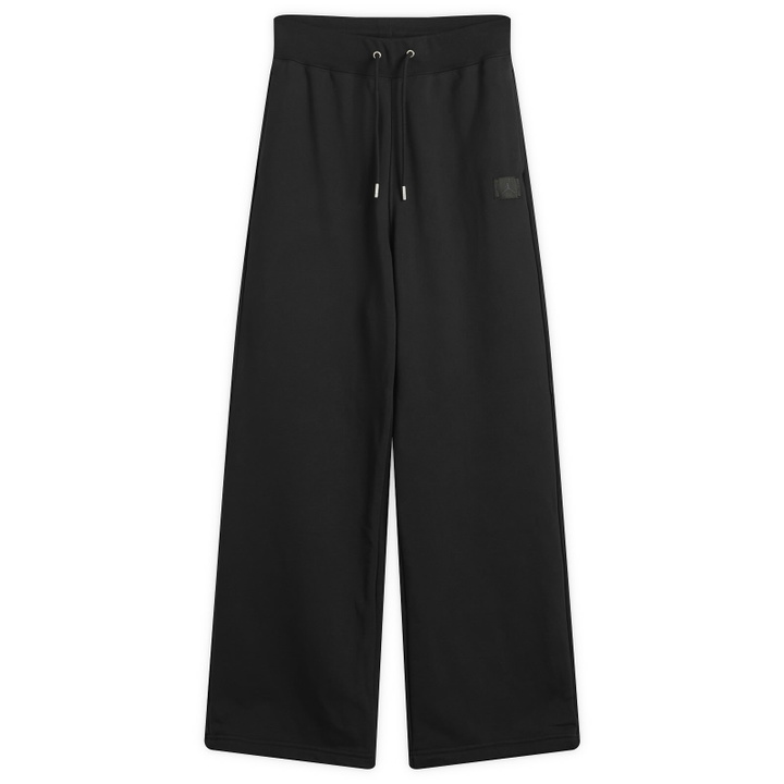 Photo: Air Jordan Women's Flight Fleece Open Hem Pant in Black/Smoke Grey