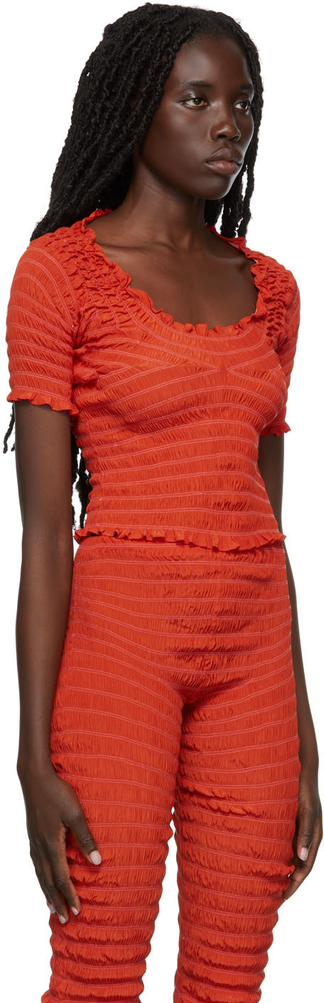 Gauntlett Cheng SSENSE Exclusive Red Linear Elastic T-Shirt