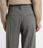Brunello Cucinelli Monili herringbone wool-blend wide-leg pants