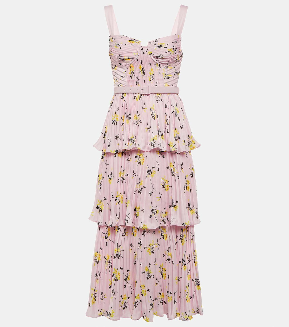 Self-Portrait Floral satin midi dress Self-Portrait