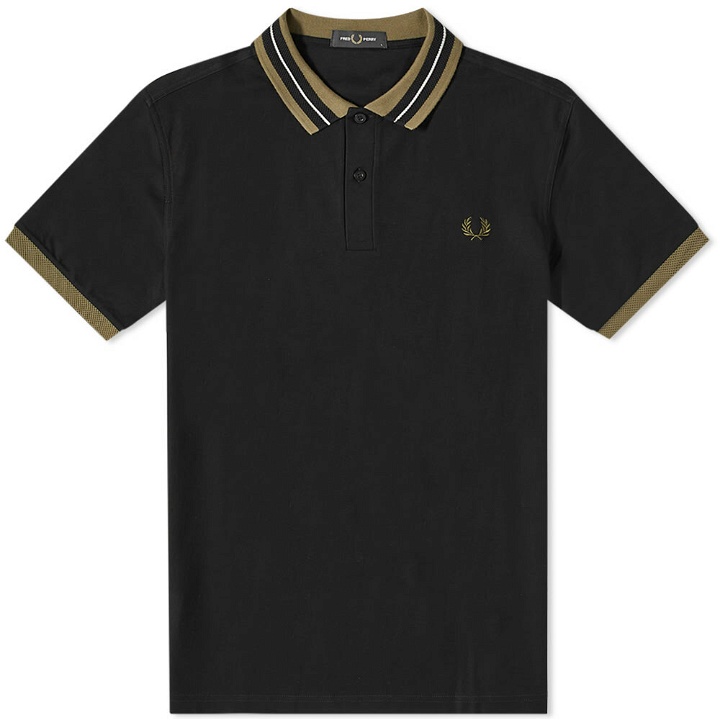 Photo: Fred Perry Authentic Men's Textured Collar Polo Shirt in Black