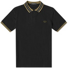 Fred Perry Authentic Men's Textured Collar Polo Shirt in Black