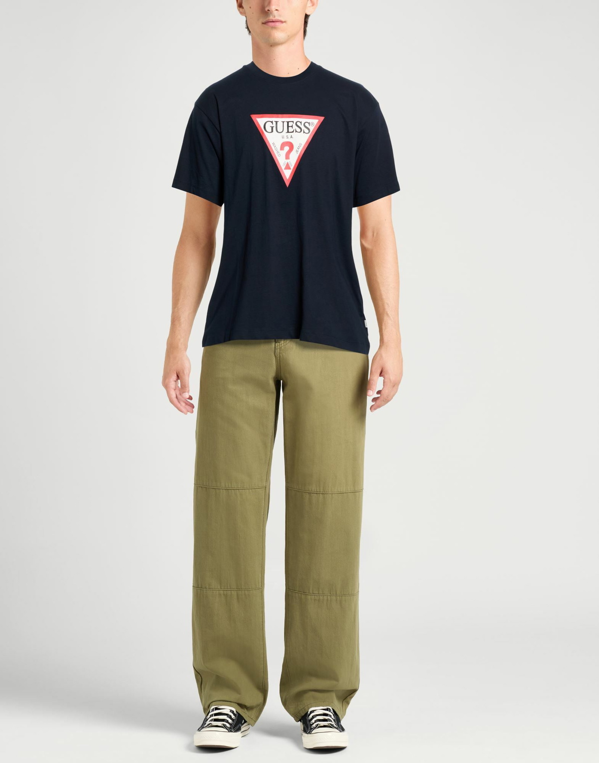 Guess Jeans Mens T-shirt Midnight in Blue