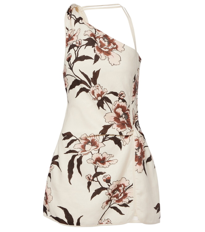 Photo: SIR Floral one-shoulder linen minidress