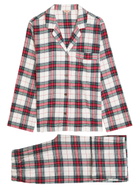 Eberjey Plaid Flannel Pyjama set White And Red
