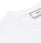 AMI - Slim-Fit Printed Cotton-Jersey T-Shirt - Men - White