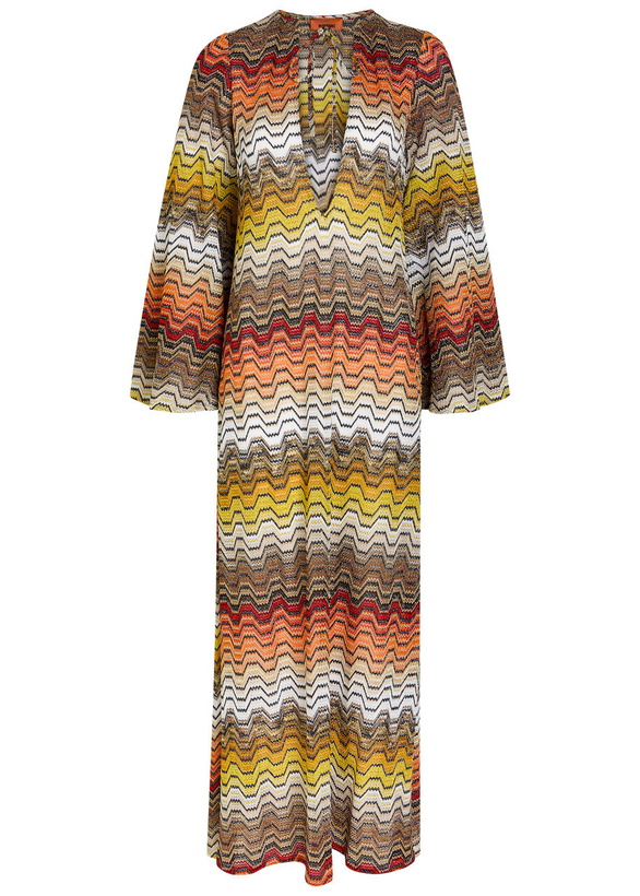 Photo: Missoni Zigzag Metallic-knit Maxi Cover-up Dress Black
